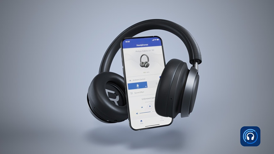 Slušalke L4 Fidelio, povezane z aplikacijo Philips Headphones