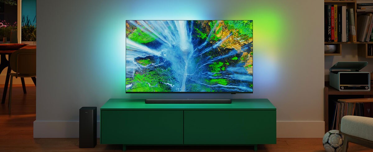 Soundbar Philips v dnevni sobi