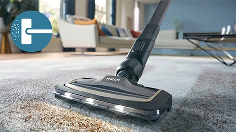 Brezžični sesalnik Philips AquaTrio za sesanje in pomivanje serije 9000 čisti preprogo