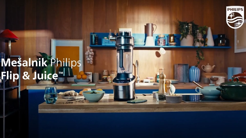 Sličica videa o delovanju mešalnika Philips Flip & Juice, video o izdelku