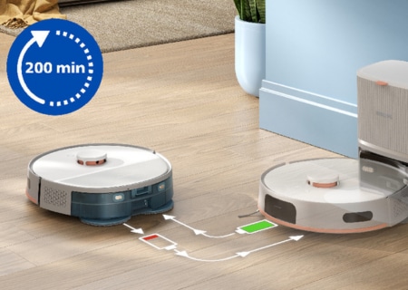 Čisti do 180 minut z enim polnjenjem baterije